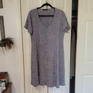 Cut Loose Crinkle Check Swing Dress
